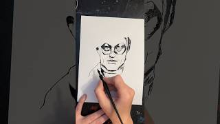 Timelapse Nite Owl I Ink Portrait Drawing  Watchmen Film Art [upl. by Potter331]