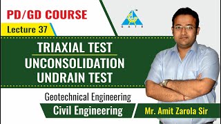 Triaxial Test  Unconsolidation Undrain Test  Lecture 37  Geotechnical Engineering [upl. by Shah]