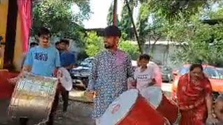 I Just Became The Part Of Dhol Tasha🥁🛢️ Group Of For Out Society Visharjan 2024✨ ytfeed visharjan [upl. by Ebocaj]