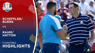 SchefflerBurns vs RahmHatton Highlights  2023 Ryder Cup [upl. by Ruomyes]