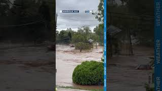 House Swept Away in Severe Tunnel Road Flooding [upl. by Laveen643]