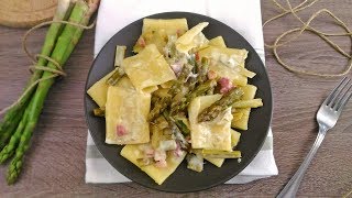 Paccheri cremosi con asparagi e pancetta [upl. by Elmira]