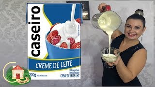 CREME DE LEITE CASEIRO 100 NATURAL  SEM AMIDO  Culinária em Casa [upl. by Brittan]