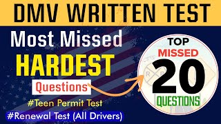 The 20 Hardest Questions in DMV Written Test  DMV Written Test 2024  CA DMV Senior Written Test [upl. by Aztirak]