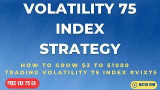 Volatility 75 index strategy How to grow 2 to 1000 account trading Volatility 75FREE VIX 75 EA [upl. by Rosemaria]