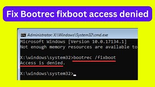 Repairing Windows Boot Partition and Boot Files  Resolved bootrec fixboot access denied [upl. by Amrac]