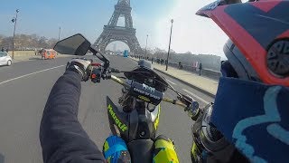 WHEELING SUR PARIS   SUPERMOTO [upl. by Shelly]