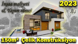 2023 Çelik Konstrüksiyon ev inşaat maliyetleri  yapım süreçleri ve 2023 maliyeti [upl. by Alleusnoc]