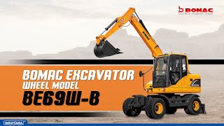 BOMAC HEAVY DUTY WHEEL EXCAVATOR BE69WB 6900 KG 03 M3 YANMAR ENGINE JAPAN [upl. by Tsirc299]