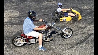 200cc Mini Chopper VS Go Kart [upl. by Alodi]