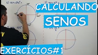 Calculando Senos na circunferência trigonométrica Exercícios AULA 524 [upl. by Buckden]