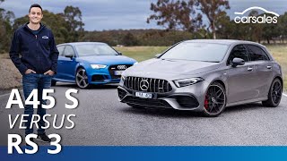 MercedesAMG A45 S 4MATIC v Audi RS 3 Sportback 2020 Comparison Track Test carsalescomau [upl. by Dola147]