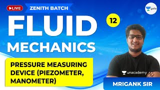 Piezometer Manometer  Pressure Measuring Device  1  Lec 12  Fluid Mechanics  GATE Civil Exam [upl. by Os]