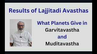 Class  396  Results of Lajjitadi Avasthas  What a Planet gives in Garvitavastha and Muditavastha [upl. by Aleyak]