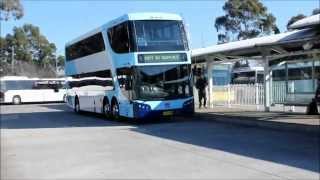 Busways Blacktown Bustech CDi Double Decker Bus arrives at Blacktown Bus Interchange [upl. by Nashom51]