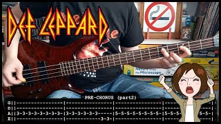 DEF LEPPARD  Hysteria 😱 BASS TABS lyrics  PDF [upl. by Edahc]