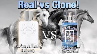 REAL VS CLONE  PARFUMS DE MARLY GALLOWAY VS DUA FRAGRANCES SCOTTISH BREED REVIEW [upl. by Jemie]