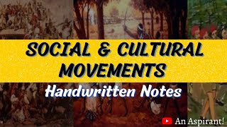 Social and Cultural Uprisings  Modern History  Handwritten notes  An Aspirant [upl. by Aremat]