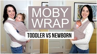 How To Moby Wrap with a Newborn vs Toddler Tutorial [upl. by Edelsten]