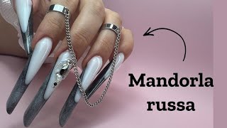 MANDORLA RUSSA 💅🏼 FACCIAMOLA INSIEME DOPPIO MURETTO E SWAROVSKIMakolina95 [upl. by Abell]