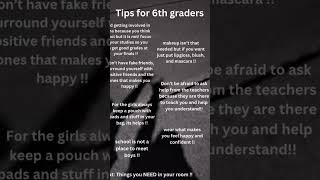 tips for 6th grade シ preppy relateable funny aesthetic tips trending [upl. by Keldah261]