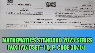 CLASS 10 STANDARD MATHWHOLE PAPER SOLUTION OF SERIES 2023 WX 1YZ1 SET1 Q P CODE 3011 [upl. by Quartus25]