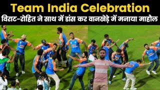 Virat KohliRohit Sharma Hardik and Indian Team dance at Wankhede Stadium celebration [upl. by Norita]