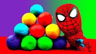 Spiderman PlayDoh Surprise Eggs Mickey Mouse Donald Duck Cars 2 Batman Superman Spongebob FluffyJet [upl. by Enitnatsnoc]