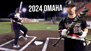 Hitting with the 2024 LOUISVILLE SLUGGER OMAHA  BBCOR Baseball Bat Review [upl. by Nnaylrebmik191]