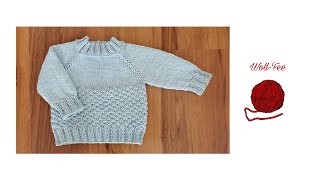 Babypullover RVO stricken Gr 6268 Schritt für Schritt Anleitung siehe Infobox für andere Größen [upl. by Guido]