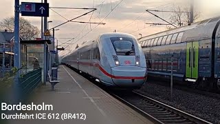 Bordesholm Durchfahrt DB ICE 612 ICE 4BR412 Richtung Kiel Hbf [upl. by Ciardap473]