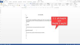 Word Dersleri 1 Yazı şablonu ve İçindekiler dizini oluşturma [upl. by Godding]