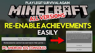 How to easily Reactivate Achievements on Minecraft ALL VERSIONS CONFIRMED NOVEMBER 2023 [upl. by Iviv]