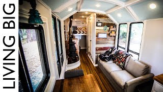 School Bus Converted To Incredible OffGrid Home [upl. by Atiuqam]