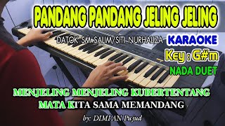 PANDANG PANDANG JELING JELING  Datok SM SalimSiti Nurhaliza I KARAOKE HD I Nada Duet [upl. by Nodnalb]