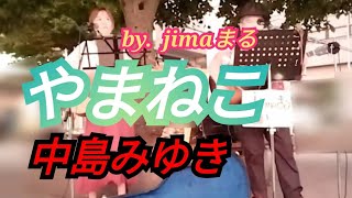 やまねこ❤️中島みゆき♥jimaまる🎸時の中jima🌿まるかいちかふえ🎸路上ライブ🎸ギター🎸弾き語り jimamaru [upl. by Lerrehs]