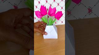 Simple and beautiful origami flower pot ✨🌷🪴  Art beats [upl. by Iahs]