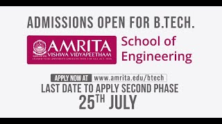 Amrita Vishwa Vidyapeetham  BTech Phase 2 Admissions Open [upl. by Rianon]