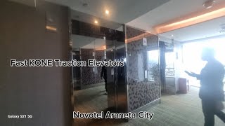 RARE Fast KONE Traction Elevators at Novotel Araneta City Manila [upl. by Nyledam]