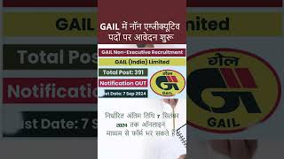 GAIL Recruitment 2024  GAIL India New Vacancy 2024  Permanent Govt Jobs  sarkari naukri 2024 [upl. by Eseuqcaj]