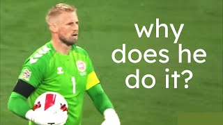 Schmeichel catches the ball really weirdly [upl. by Yelsa]