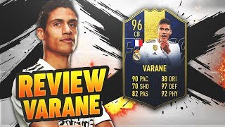 REVIEW VARANE TOTY 96  FIFA 19 ULTIMATE TEAM [upl. by Aicineohp]