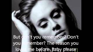 Dont You Remember  Adele lyrics video [upl. by Ymassej752]