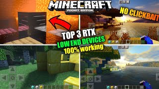 TOP 3 RTX SHADERS MCPE  MINECRAFT MOBILE RTX GRAPHICS  RTX MINECRAFT DOWNLOAD [upl. by Deanna]