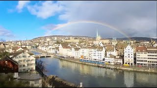 🇨🇭360°Switzerland Lindenhof Zürich with rainbow 瑞士 蘇黎世 林登霍夫山 [upl. by Htebesile]