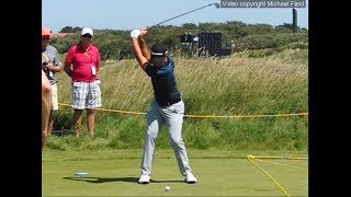 Xander Schauffele golf swing  Long Iron faceon view July 2017 [upl. by Ssitnerp]