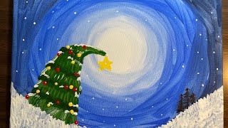 Painting a Winter Wonderland with a Christmas Tree [upl. by Seyer]