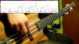 Rage Against The Machine  Killing In The Name Bass Cover Play Along Tabs In Video [upl. by Mazonson]