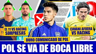 🚨 La FUERTE DECISION de RIQUELME con POL FERNANDEZ ► Cavani NO JUEGA vs RACING ► Vuelven 2 CLAVES [upl. by Joyan]