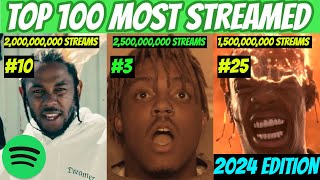 TOP 100 MOST Streamed Rap Songs OF ALL TIME Spotify 2024 UPDATED [upl. by Selie41]